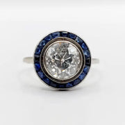 2.40 Ct round cut lab created diamond ring with white stones modern luxury bridal engagement ring