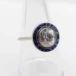 2.40 Ct round cut lab created diamond ring with white stones modern luxury bridal engagement ring