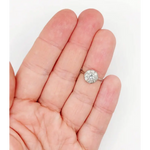 0.65 Ct rose cut oval lab created diamond ring in classic bridal design elegant sustainable engagement jewelr