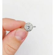 0.65 Ct rose cut oval lab created diamond ring in classic bridal design elegant sustainable engagement jewelr