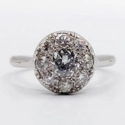 0.65 Ct rose cut oval lab created diamond ring in classic bridal design elegant sustainable engagement jewelr