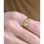 Elegant gold initial ring sleek signet style personalized jewelry for women minimal