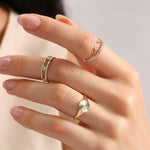 Sideways arrow lab grown diamond ring in gold minimalist directional design
