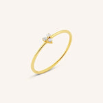Delicate 14K gold diamond sunburst signet ring minimal feminine jewelry for her