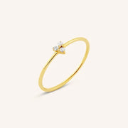 Delicate 14K gold diamond sunburst signet ring minimal feminine jewelry for her