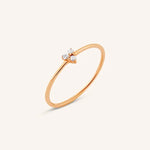 Delicate 14K gold diamond sunburst signet ring minimal feminine jewelry for her