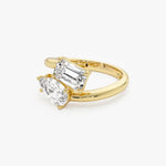 2.10 Ct TOI lab grown oval diamond ring in gold, high brilliance, perfect engagement jewelry.