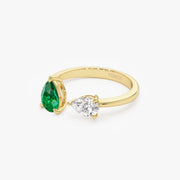 0.66 Ct MOI lab created round diamond ring, 18K gold, sophisticated everyday luxury jewelry.