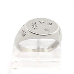 Minimal gold alphabet ring personalized signet style jewelry for women modern look