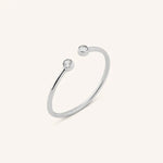 14K gold bezel lab grown diamond ring open band minimalist stackable ring for women