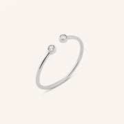 14K gold bezel lab grown diamond ring open band minimalist stackable ring for women