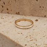 0.60 Ct lab grown diamond ring with channel setting in solid gold minimalist elegant band design
