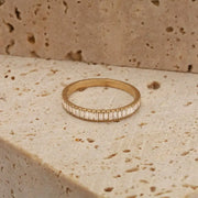 0.60 Ct lab grown diamond ring with channel setting in solid gold minimalist elegant band design