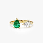 0.66 Ct MOI lab created round diamond ring, 18K gold, sophisticated everyday luxury jewelry.