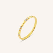 Classic 14K gold signet ring diamond sunburst design minimal timeless jewelry