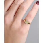 Elegant custom initial gold ring for women dainty signet alphabet jewelry everyday wear