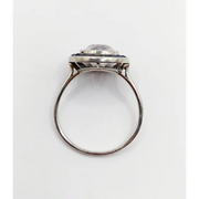 2.40 Ct round cut lab created diamond ring with white stones modern luxury bridal engagement ring