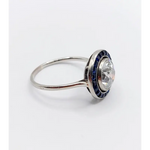 2.40 Ct round cut lab created diamond ring with white stones modern luxury bridal engagement ring