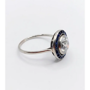 2.40 Ct round cut lab created diamond ring with white stones modern luxury bridal engagement ring