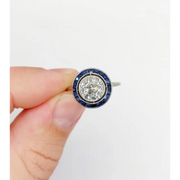 2.40 Ct round cut lab created diamond ring with white stones modern luxury bridal engagement ring