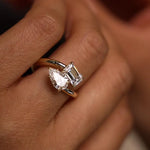 2.10 Ct TOI lab grown oval diamond ring in gold, high brilliance, perfect engagement jewelry.