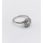 0.65 Ct rose cut oval lab created diamond ring in classic bridal design elegant sustainable engagement jewelr