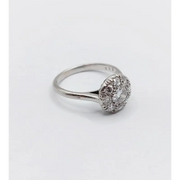 0.65 Ct rose cut oval lab created diamond ring in classic bridal design elegant sustainable engagement jewelr