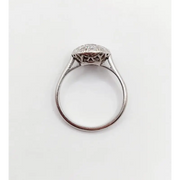 0.65 Ct rose cut oval lab created diamond ring in classic bridal design elegant sustainable engagement jewelr