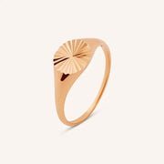 Lab grown diamond signet ring in gold minimalist design elegant everyday fine jewelry
