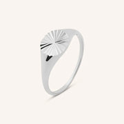 Lab grown diamond signet ring in gold minimalist design elegant everyday fine jewelry