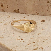 Lab grown diamond signet ring in gold minimalist design elegant everyday fine jewelry