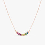 0.21 Ct genuine multicolour gemstone pendant necklace with vibrant colors and elegant design, perfect for unique fine jewelry and stylish everyday wear