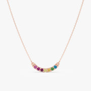 0.21 Ct genuine multicolour gemstone pendant necklace with vibrant colors and elegant design, perfect for unique fine jewelry and stylish everyday wear