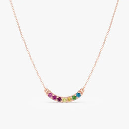 0.21 Ct genuine multicolour gemstone pendant necklace with vibrant colors and elegant design, perfect for unique fine jewelry and stylish everyday wear