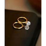 0.60 Ct lab grown drilled round cut diamond earrings for women in elegant fine jewelry style