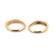 Dainty personalized gold ring with alphabet initial in classic signet style for modern women