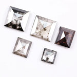 2.06 To 9.00 MM Princess Cut DIamond Grey & Brown CVD Diamond Natural Loose Diamond Use For Custom Jewerly