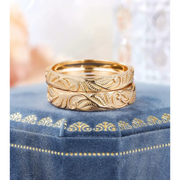 Personalized name engraved couple rings, perfect gift for romantic partners.