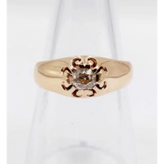 0.30 Ct Lab Grown Diamond Ring Round Cut Statement Engagement Ring