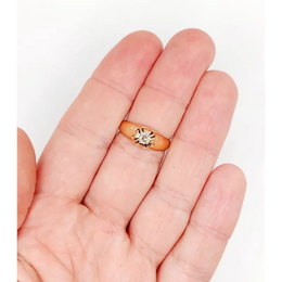cushion and round cut 0.30 Ct lab created diamond engagement ring modern minimalist statement jewelry