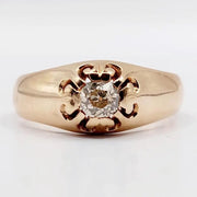 cushion and round cut 0.30 Ct lab created diamond engagement ring modern minimalist statement jewelry