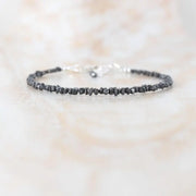 18.00 Ct black Colored rough diamond bracelet beads with raw luxury texture