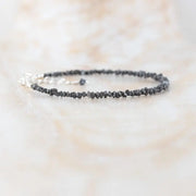 18.00 Ct black Colored rough diamond bracelet beads with raw luxury texture