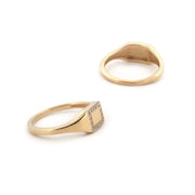Elegant custom initial gold ring for women dainty signet alphabet jewelry everyday wear