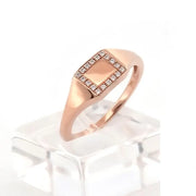 Elegant custom initial gold ring for women dainty signet alphabet jewelry everyday wear