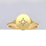 Elegant custom gold alphabet ring dainty signet style jewelry for women everyday