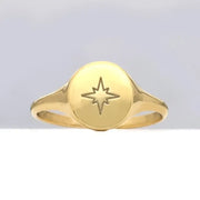 Elegant custom gold alphabet ring dainty signet style jewelry for women everyday