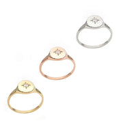 Elegant custom gold alphabet ring dainty signet style jewelry for women everyday