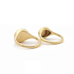 Elegant custom gold alphabet ring dainty signet style jewelry for women everyday