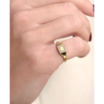 Elegant custom initial gold ring for women dainty signet alphabet jewelry everyday wear